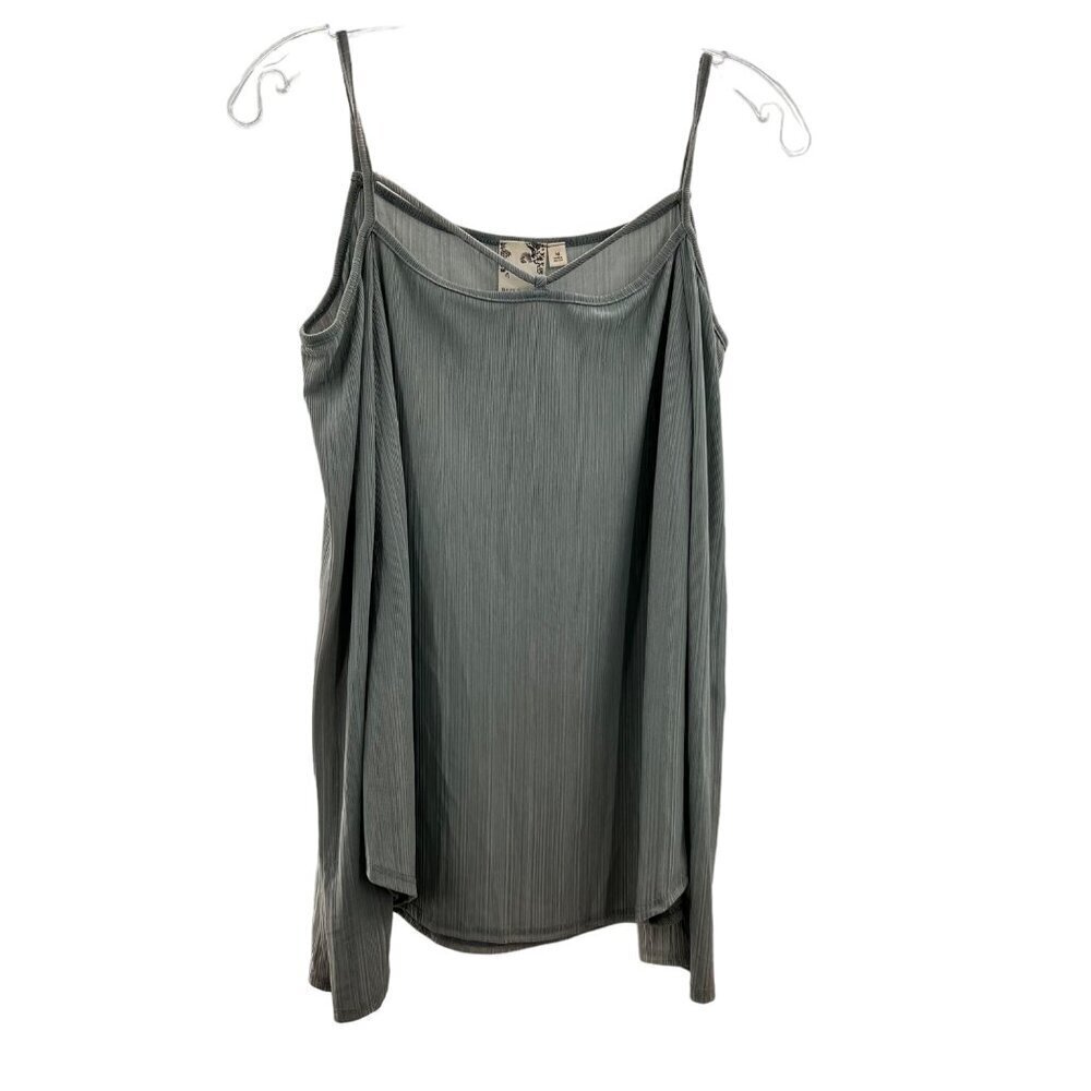Blu Pepper Cold Shoulder Long Sleeve Ribbed Top Light Green Size Medium